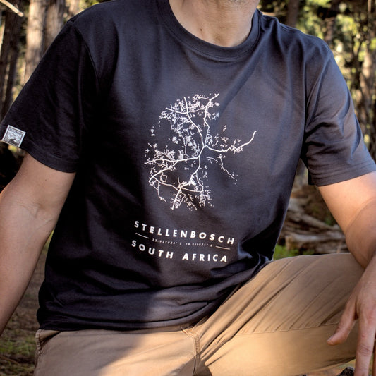Stellenbosch Map Charcoal Tee
