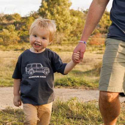 Adventure Ahead Kid's Charcoal Tee - Land Cruiser