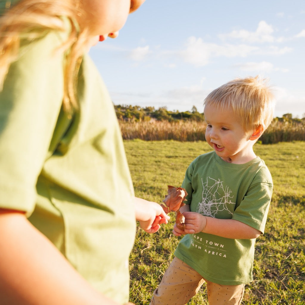 Cape Town Map Kid's African Sage Tee