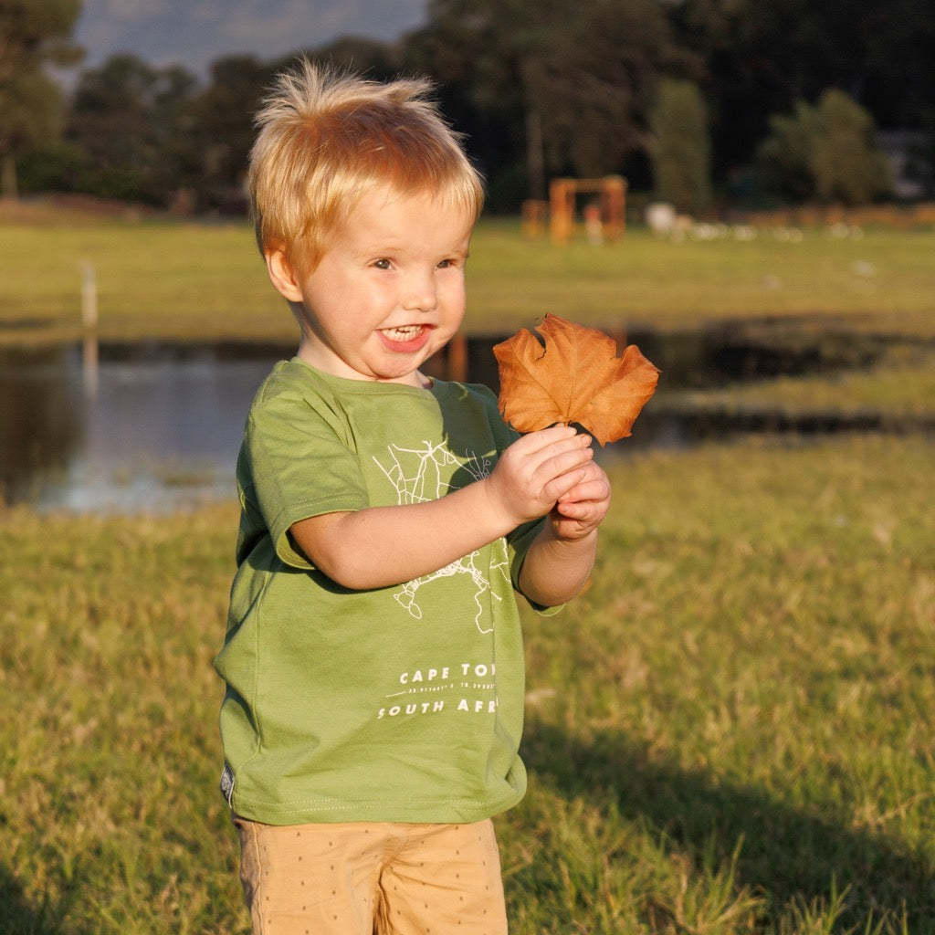 Cape Town Map Kid's African Sage Tee