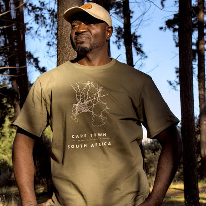 Cape Town Map African Olive Tee