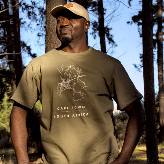 Cape Town Map African Olive Tee