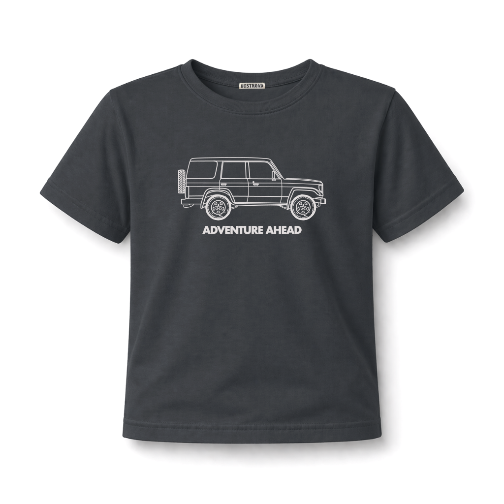 Adventure Ahead Kid's Charcoal Tee - Land Cruiser