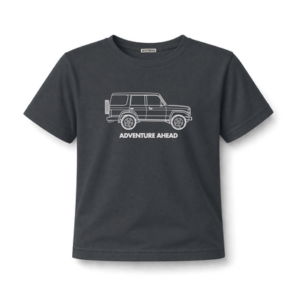 Adventure Ahead Kid's Charcoal Tee - Land Cruiser