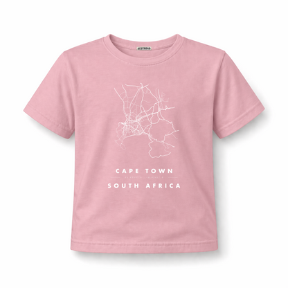 Cape Town Map Kid's Dusty Pink Tee