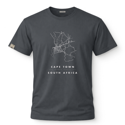 Cape Town Map Charcoal Tee