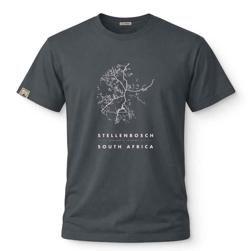 Stellenbosch Map Charcoal Tee