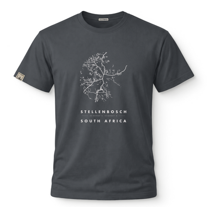 Stellenbosch Map Charcoal Tee