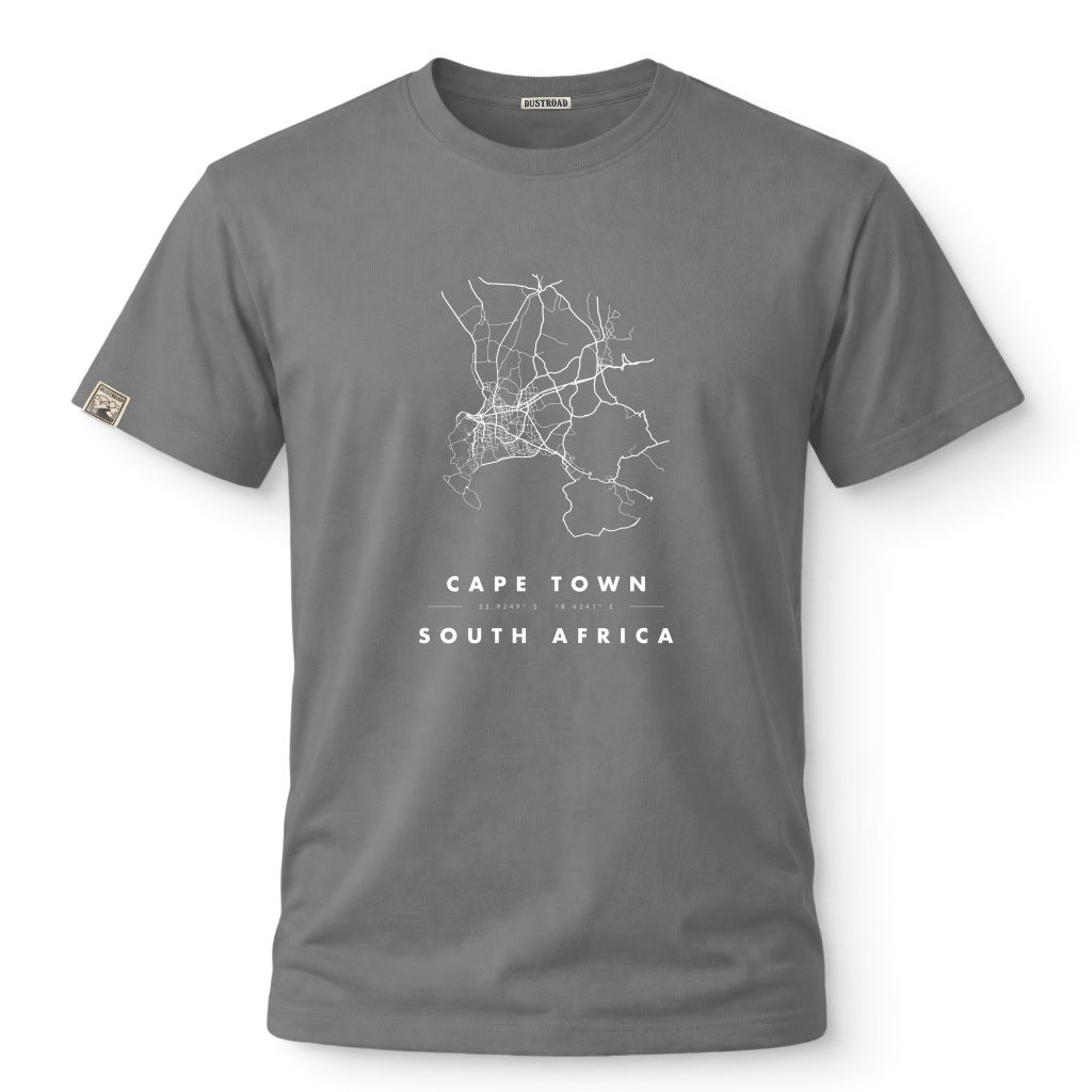 Cape Town Map Light Grey Tee