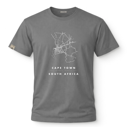 Cape Town Map Light Grey Tee