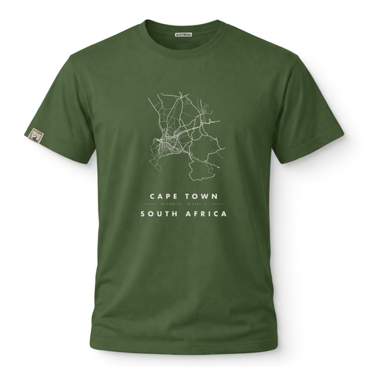 Cape Town Map African Olive Tee