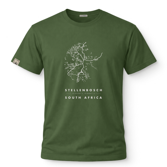 Stellenbosch Map African Olive Tee